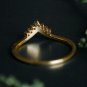 Chevron Stackable 14k Gold Natural Diamond Wedding Band Promise Ring Crown Gift.