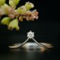 Minimalist Diamond Wedding Ring V Band 14k Solid Gold Diamond Band Birthday Gift