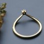 Minimalist Diamond Wedding Ring V Band 14k Solid Gold Diamond Band Birthday Gift