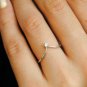 Minimalist Diamond Wedding Ring V Band 14k Solid Gold Diamond Band Birthday Gift