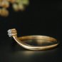 Minimalist Diamond Wedding Ring V Band 14k Solid Gold Diamond Band Birthday Gift