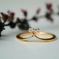 Natural Diamond Cross Chevron Ring 14k Gold Stackable Crown Wedding Ring Tiara.