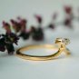 Natural Diamond Cross Chevron Ring 14k Gold Stackable Crown Wedding Ring Tiara.