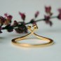 Natural Diamond Cross Chevron Ring 14k Gold Stackable Crown Wedding Ring Tiara.
