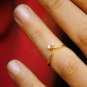 Natural Diamond Cross Chevron Ring 14k Gold Stackable Crown Wedding Ring Tiara.