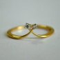Natural Diamond Cross Chevron Ring 14k Gold Stackable Crown Wedding Ring Tiara.