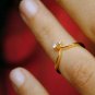 Natural Diamond Cross Chevron Ring 14k Gold Stackable Crown Wedding Ring Tiara.