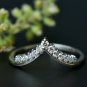 Natural Diamond Chevron Tiara Ring 14k Gold Wedding Band V Shape Ring Band.