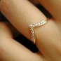 Natural Diamond Chevron Tiara Ring 14k Gold Wedding Band V Shape Ring Band.
