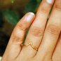 14k Solid Gold Chevron Wedding Ring Minimalist Gold Stackable Promise Ring Band.