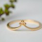 14k Solid Gold Chevron Wedding Ring Minimalist Gold Stackable Promise Ring Band.