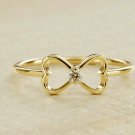 Mini Bow Shaped Diamond Ring 14k Solid Gold Everyday Use Diamond Ring Jewelry. Mini Bow Shaped Diamond Ring 14k Solid Gold Everyday Use Diamond Ring Jewelry.