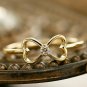 Mini Bow Shaped Diamond Ring 14k Solid Gold Everyday Use Diamond Ring Jewelry.