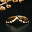Natural Diamond V Shape Ring 14k Gold Bridal Dainty Wedding Band Birthday Gift. Natural Diamond V Shape Ring 14k Gold Bridal Dainty Wedding Band Birthday Gift.