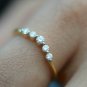Diamond Stacking Ring 14k Solid Gold Dainty Wedding Ring Promise Gold Band Gift.