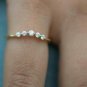 Diamond Stacking Ring 14k Solid Gold Dainty Wedding Ring Promise Gold Band Gift.