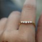 Diamond Stacking Ring 14k Solid Gold Dainty Wedding Ring Promise Gold Band Gift.