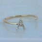 Diamond Initial Ring Open Ring 14k Gold Alphabet Band Ring Birthday Gift Charm.