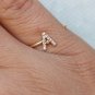 Diamond Initial Ring Open Ring 14k Gold Alphabet Band Ring Birthday Gift Charm.