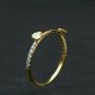 14k Solid Gold Heart Ring Band Natural Diamond Dainty Heart Ring Wedding Gift.