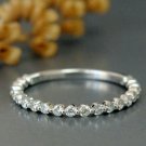 Eternity Diamond Band Single Prong 14k Solid Gold Wedding Ring Stackable Ring.