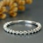 Eternity Diamond Band Single Prong 14k Solid Gold Wedding Ring Stackable Ring.