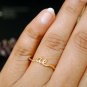 14k Solid Gold Initial Ring 2 Lower Case Alphabet Gold Letter Ring Birthday Band