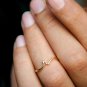 14k Solid Gold Initial Ring 2 Lower Case Alphabet Gold Letter Ring Birthday Band