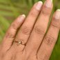 14k Solid Gold Initial Ring 2 Lower Case Alphabet Gold Letter Ring Birthday Band