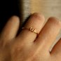 14k Solid Gold Initial Ring 2 Lower Case Alphabet Gold Letter Ring Birthday Band