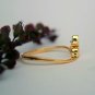 14k Solid Gold Initial Ring 2 Lower Case Alphabet Gold Letter Ring Birthday Band