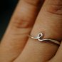 14k Solid Gold Initial Ring 2 Lower Case Alphabet Gold Letter Ring Birthday Band