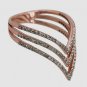 Pave Diamond Chevron Ring 14k Gold Minimalist Fine Jewelry Wedding Ring Gift.