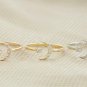Crescent Moon Diamond Ring Solid 14k Gold Moon Star Ring Band Anniversary Gift.