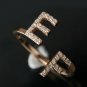 Diamond Couples Initial Ring 14k Gold Natural Diamond Alphabet Anniversary Ring.