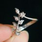 14k Solid Gold Diamond Leaf Chevron Ring V Shape Wedding Band Leaf Vine Ring.