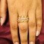 Crown Ring 14k Solid Gold Diamond Statement Ring 1Pc Crown Diamond Wedding Band.