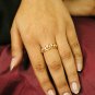 Crown Ring 14k Solid Gold Diamond Statement Ring 1Pc Crown Diamond Wedding Band.