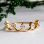 Crown Ring 14k Solid Gold Diamond Statement Ring 1Pc Crown Diamond Wedding Band.