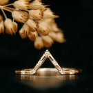 Natural Diamond Ring 14k Gold Bridal Wedding Chevron Ring Stacking Ring Band. Natural Diamond Ring 14k Gold Bridal Wedding Chevron Ring Stacking Ring Band.
