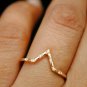 Natural Diamond Ring 14k Gold Bridal Wedding Chevron Ring Stacking Ring Band.