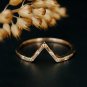 Natural Diamond Ring 14k Gold Bridal Wedding Chevron Ring Stacking Ring Band.