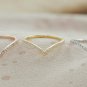 Chevron 14k Solid Gold Ring Diamond V Shaped Ring Stacking Diamond Ring Gift.