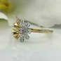 14k Solid Gold Diamond Flower Ring Handmade Diamond Wedding Ring Floral Band.