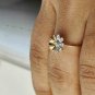 14k Solid Gold Diamond Flower Ring Handmade Diamond Wedding Ring Floral Band.