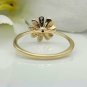 14k Solid Gold Diamond Flower Ring Handmade Diamond Wedding Ring Floral Band.