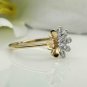 14k Solid Gold Diamond Flower Ring Handmade Diamond Wedding Ring Floral Band.