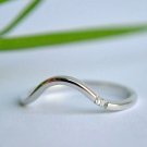 Curved Wedding Band 14k Solid Gold Simple Stacking Ring Bridal Wedding Band.