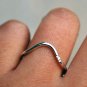 Curved Wedding Band 14k Solid Gold Simple Stacking Ring Bridal Wedding Band.