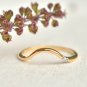 Curved Wedding Band 14k Solid Gold Simple Stacking Ring Bridal Wedding Band.